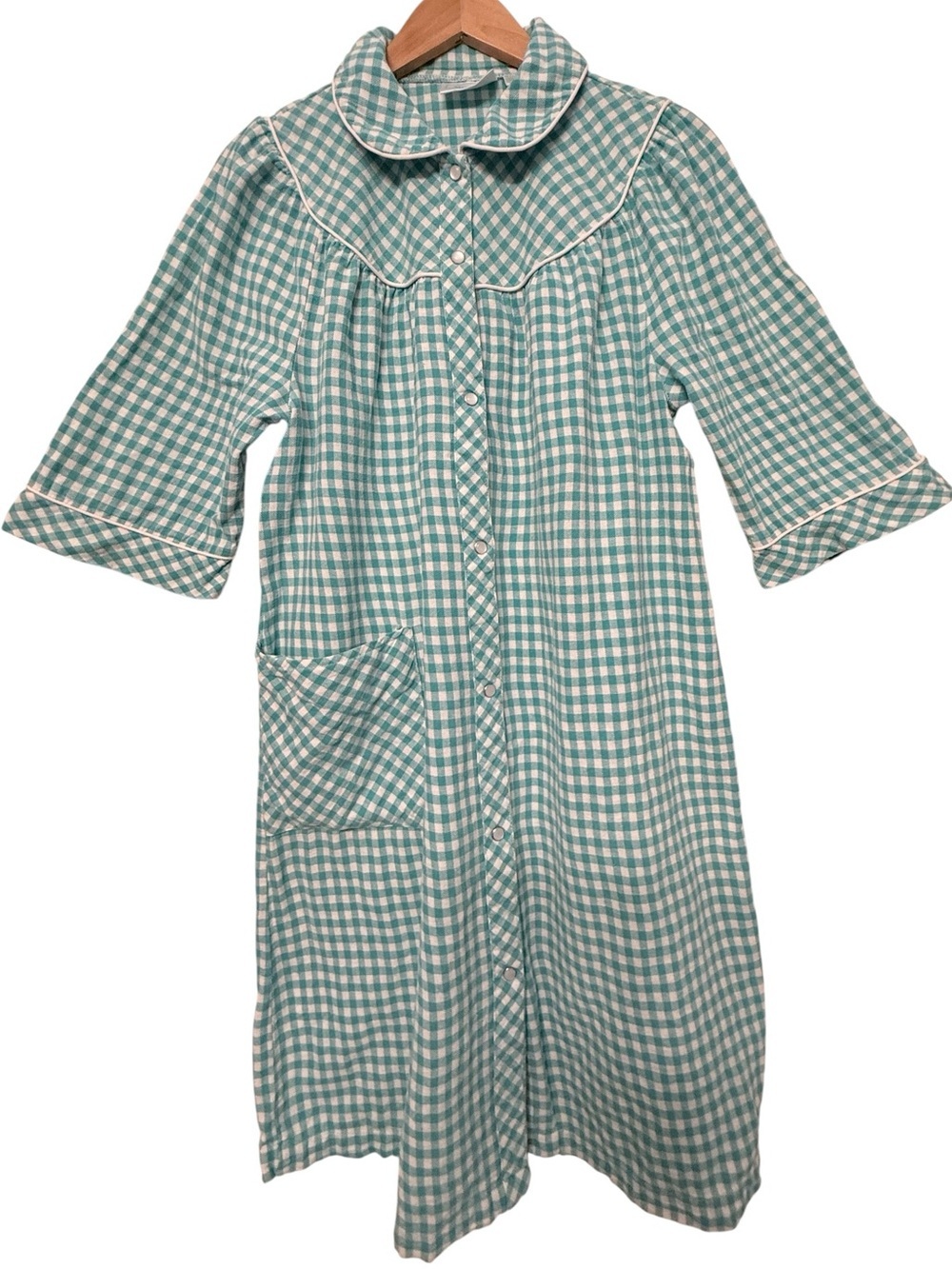 Gingham House Dress Cotton Snap Front Cottagecore Prairie Farmhouse Small